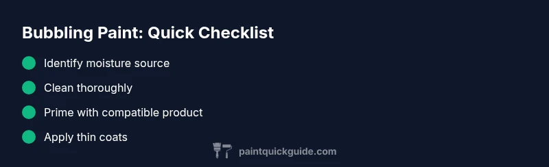 Checklist for diagnosing bubbling paint on walls and surfaces