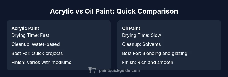 Infographic comparing acrylic and oil paints