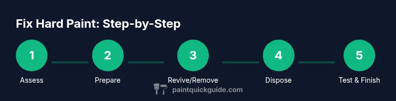 Infographic showing a five-step process to fix hard paint