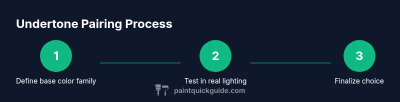 Diagram showing a 3-step process for pairing undertones in interior painting