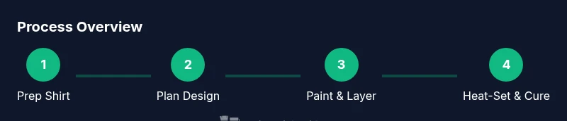 Process diagram for shirt painting steps