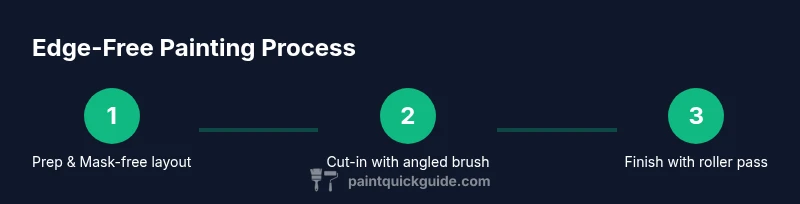 Process infographic showing steps to paint without tape