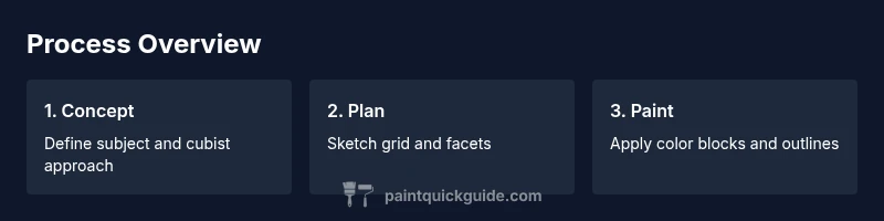 Process flow for Picasso-inspired painting in cubist style