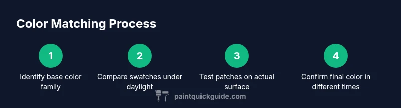 Process infographic showing color matching steps
