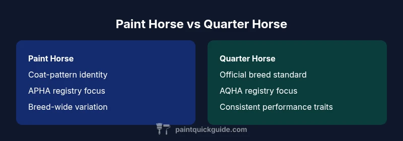 Infographic comparing Paint Horse and Quarter Horse