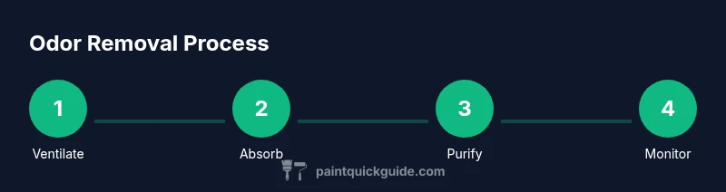 Process infographic showing odor removal steps