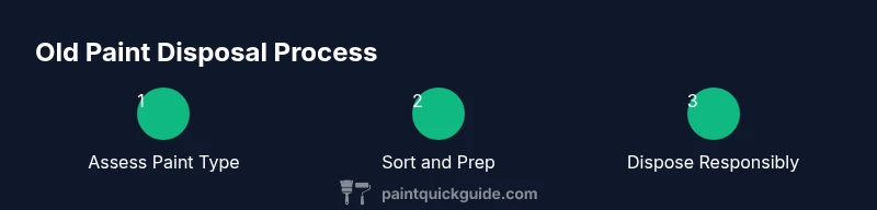Three-step process diagram for disposing old paint