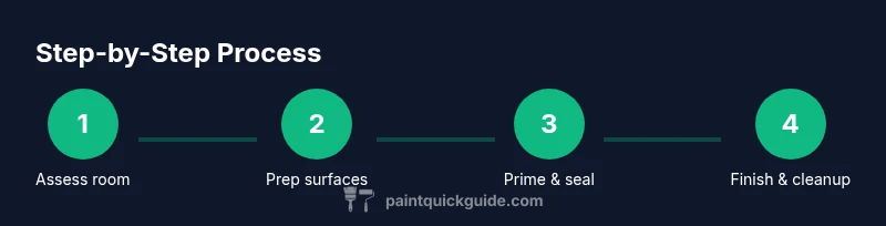Process infographic showing steps to paint a room
