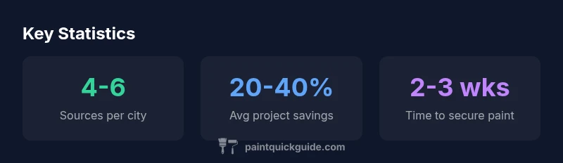 Infographic showing sources of free paint, typical savings, and time to secure paint
