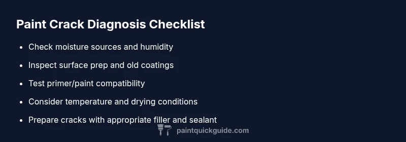Checklist for diagnosing cracking paint issues