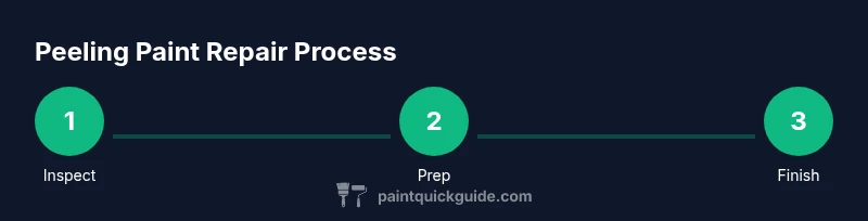 Infographic showing peeling paint repair steps
