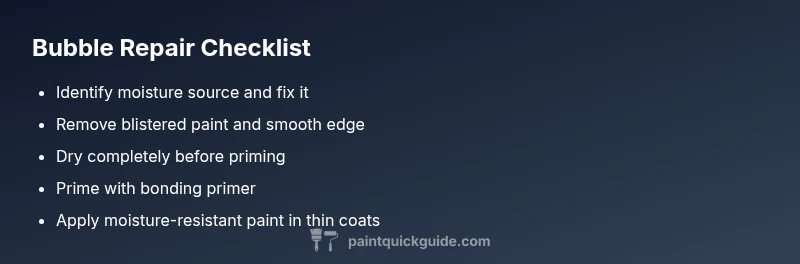 Checklist for repairing bubbling wall paint
