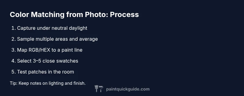 Process diagram for turning a photo into paint swatches