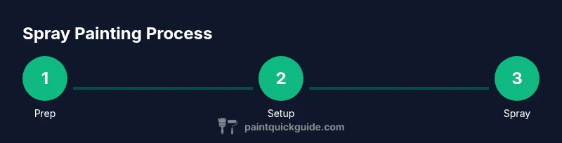 Process flow of spray painting with a spray machine